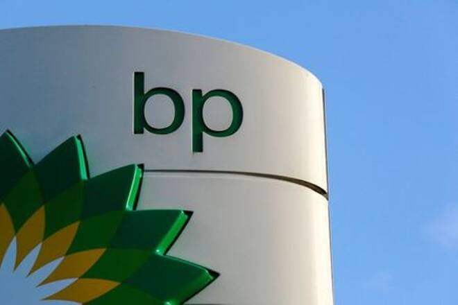 BP logo at a petrol station in