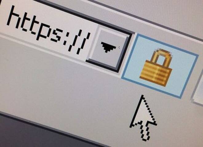 FILE PHOTO: A lock icon, signifying an encrypted Internet connection, is seen on an Internet Explorer browser in Paris