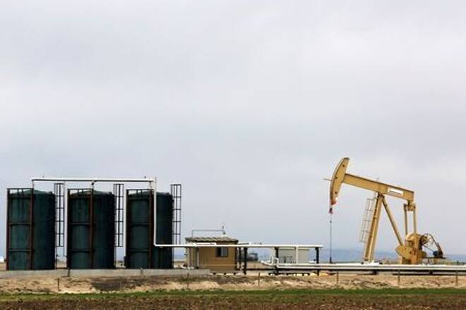 FILE PHOTO: A TORC Oil &amp; Gas pump jack near Granum, Alberta, in Canada