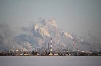 A view shows the Gazprom Neft's oil refinery in Omsk