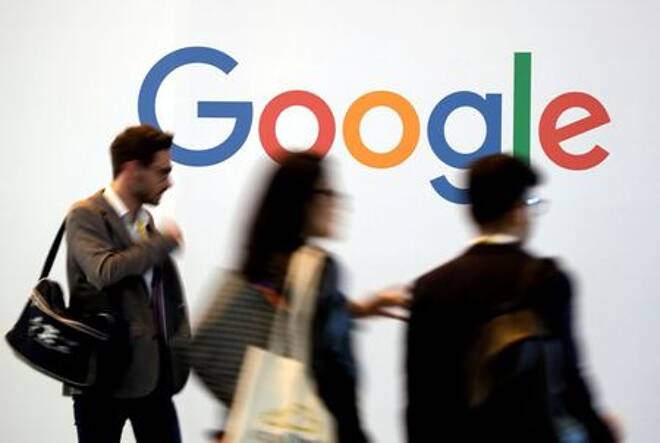FILE PHOTO: The logo of Google is pictured during the Viva Tech start-up and technology summit in Paris