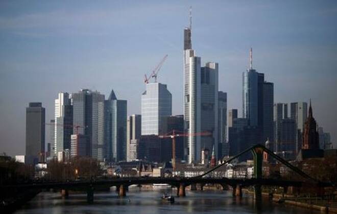 The banking district with the headquarters of Germany's second largest