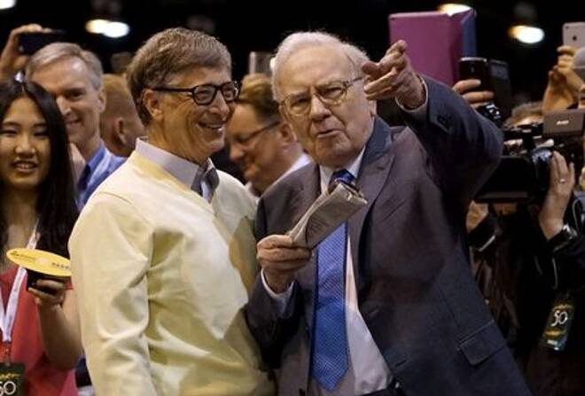 Berkshire Hathaway CEO Warren Buffett shows his friend