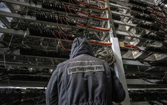FILE PHOTO: A view shows the data centre of BitRiver