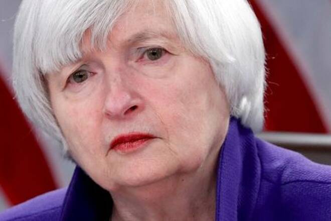 FILE PHOTO: Yellen holds a news conference in