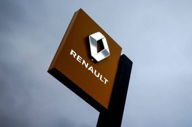 The logo of carmaker Renault is pictured at