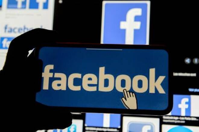 FILE PHOTO: The Facebook logo is displayed on