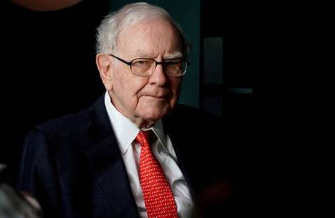 Warren Buffett, CEO of Berkshire Hathaway Inc, pauses