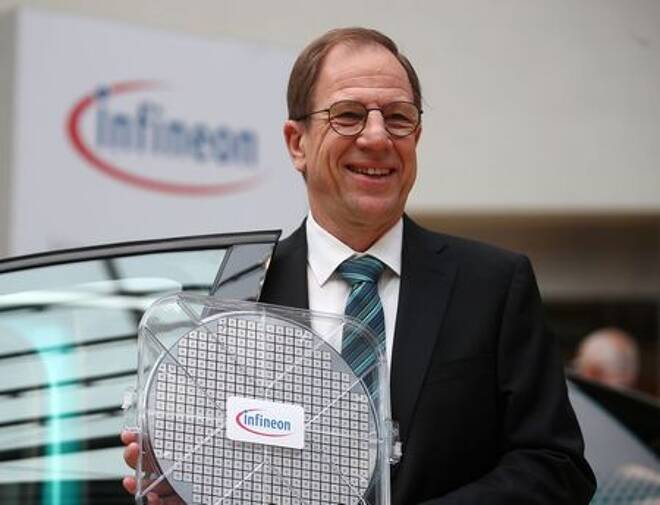 Ploss, CEO of German semiconductor manufacturer Infineon poses