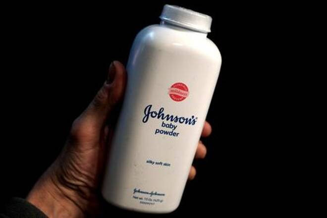 FILE PHOTO: A bottle of Johnson's Baby Powder is seen in a photo illustration taken in New York