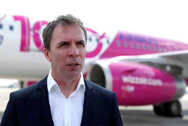 CEO of Wizz Air, Jozsef Varadi, speaks during
