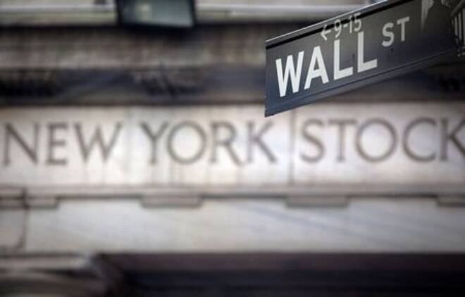 A Wall Street sign outside the New York