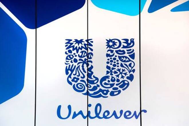 FILE PHOTO: The logo of Unilever is seen at the company's office in Rotterdam