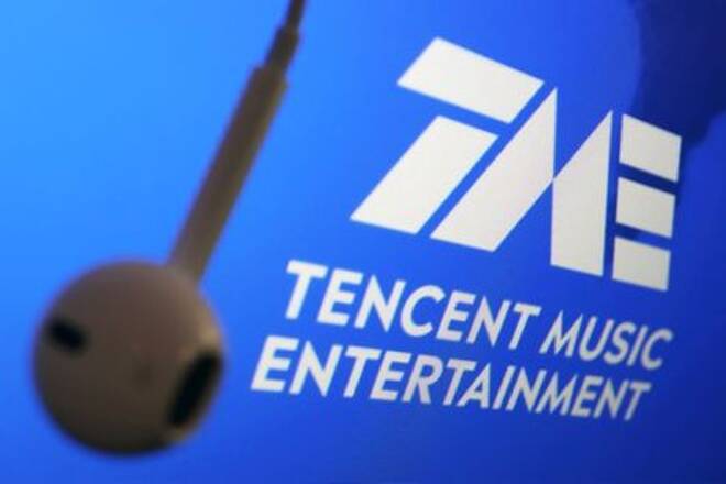 Illustration picture of China's Tencent Music Entertainment Group