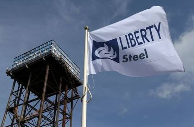 The Liberty Steel flag flies over the steel