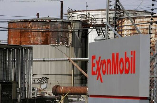 View of the Exxon Mobil refinery in Baytown,