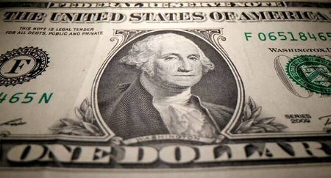 FILE PHOTO: A U.S. Dollar banknote is seen in