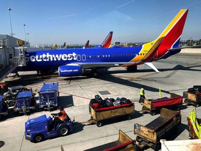 Southwest Airlines Boeing 737 plane is seen at