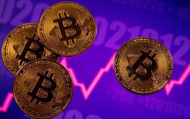 FILE PHOTO: A representation of virtual currency Bitcoin is seen