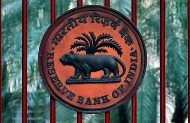 Reserve Bank of India logo is seen at