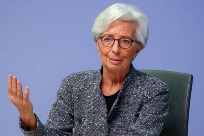 FILE PHOTO: European Central Bank (ECB) President Christine Lagarde gestures as she addresses a news conference on the outcome of the meeting of the Governing Council, in Frankfurt