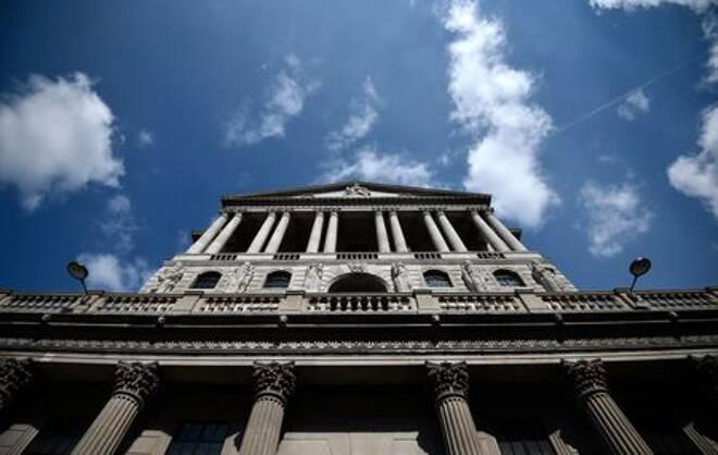 A general view shows the Bank of England in the City of London