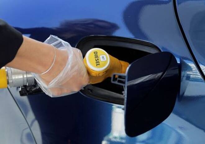 A diesel fuel nozzle with new European labels