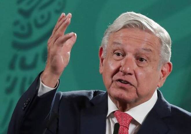 FILE PHOTO: Mexico's President Obrador speaks during a news conference in Mexico