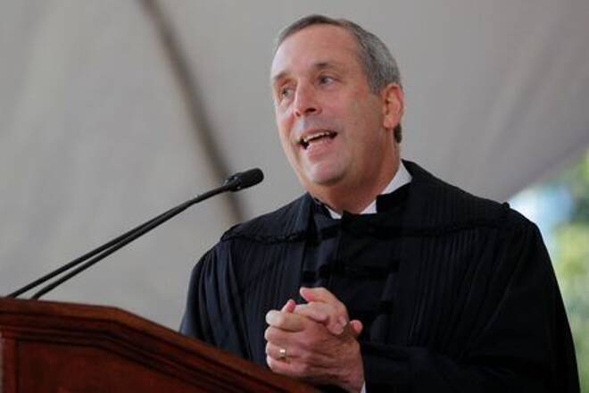 Lawrence Bacow speaks during his inauguration as the 29th President of Harvard University in Cambridge
