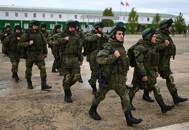 Reservistas russos participam de cerimônia na região de Rostov
