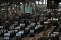 Linha de produção de aço inoxidável em fábrica da Baosteel