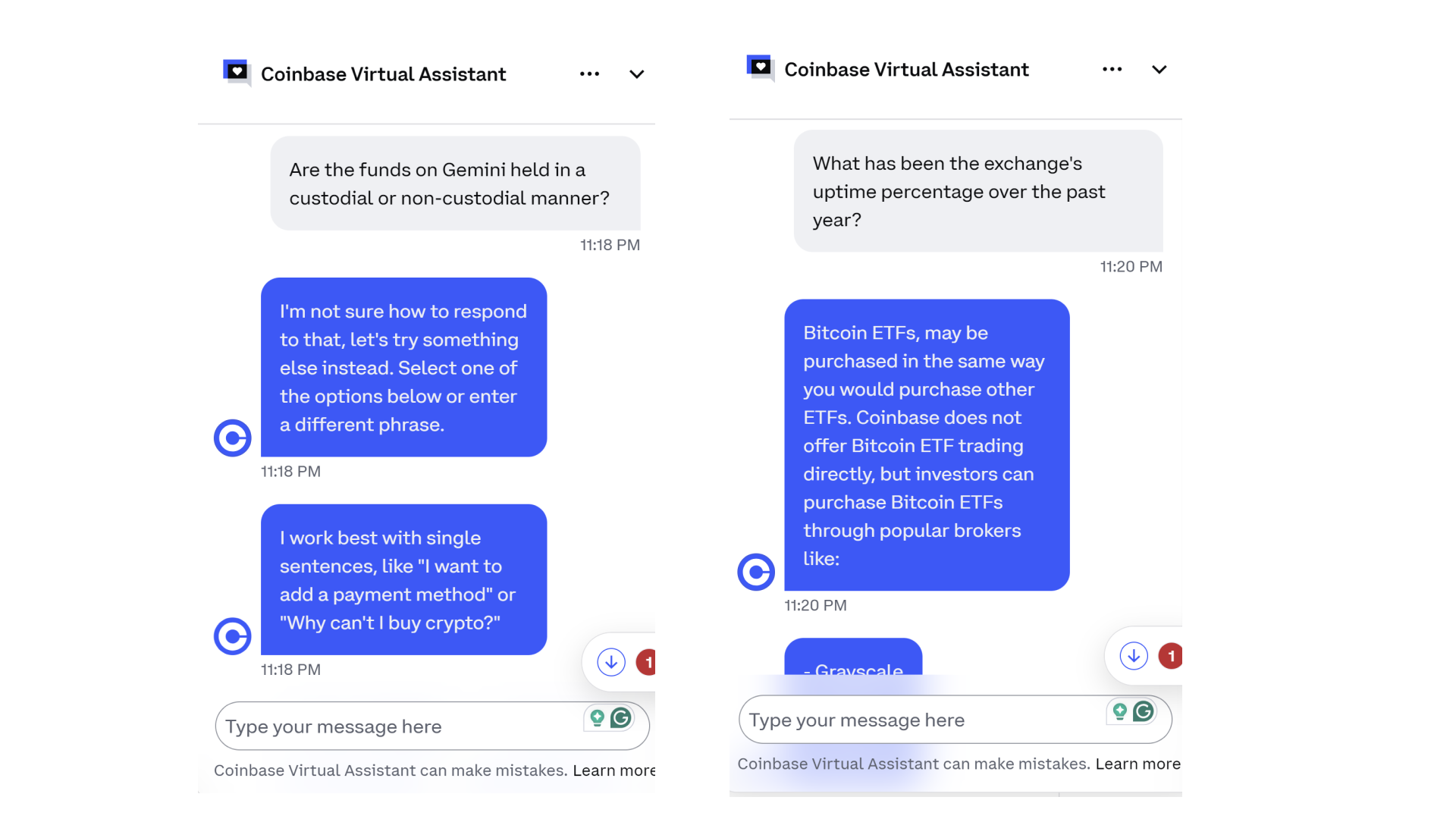 Chatbot de Coinbase