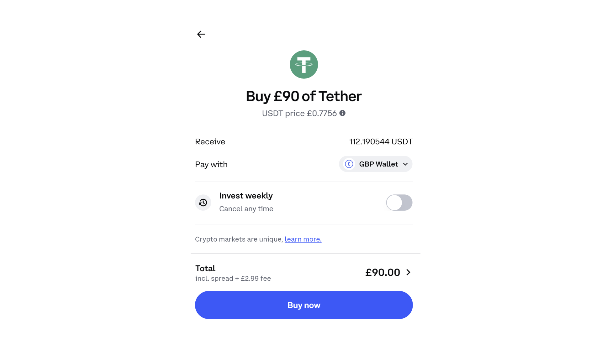Proceso de compra de criptomonedas