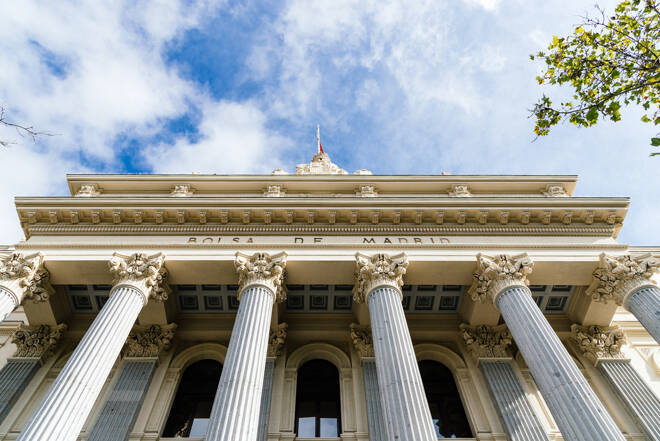 View of the Stock Exchange of Madrid building