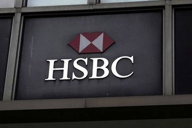 FOTO DE ARCHIVO: El logotipo del banco británico HSB en Nueva York