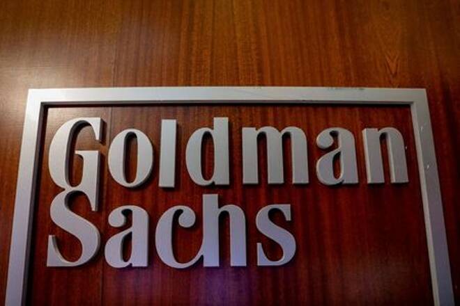 Imagen de archivo del logo de Goldman Sachs en Nueva York, EEUU.