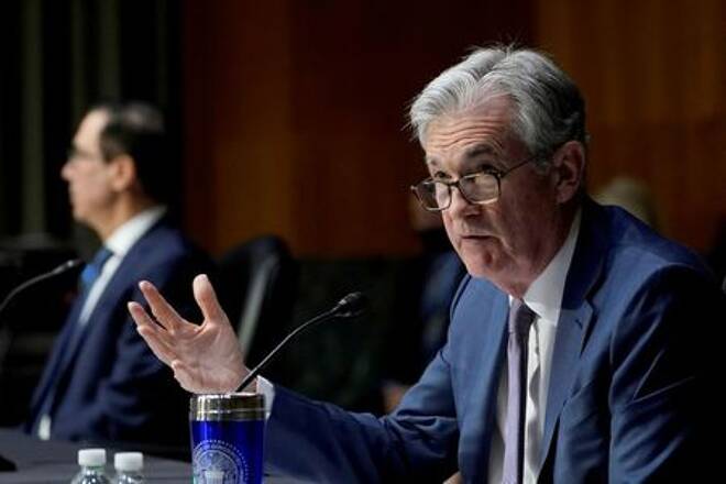 FILE PHOTO: Federal Reserve Chair Jerome Powell testifies before the Senate Banking Committee in Washington