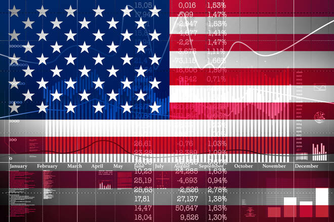 Financial concept of growth on the American Stock Exchange.