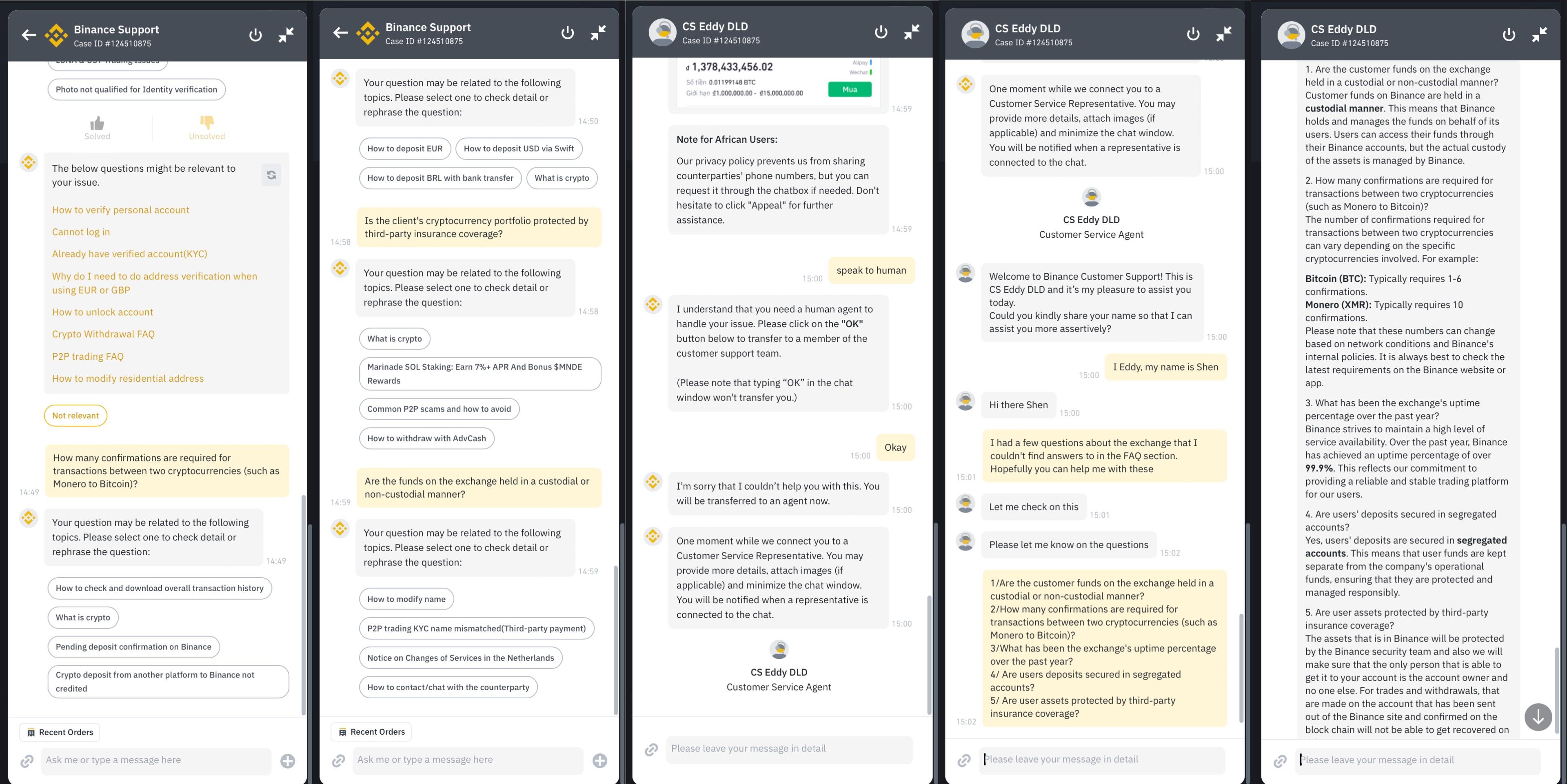 Atención al cliente de Binance a través del chat en vivo