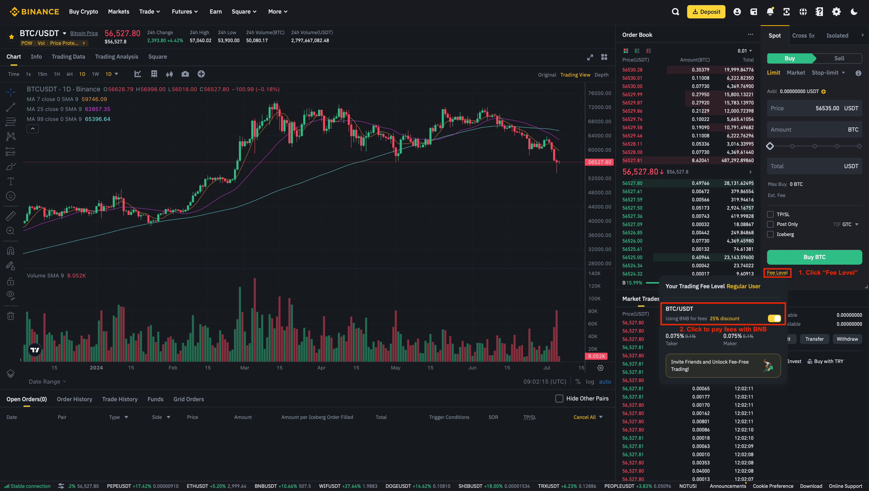 Cómo activar los descuentos sobre comisiones al pagar con BNB