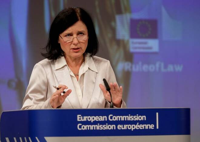 FOTO DE ARCHIVO: La comisaria europea de Valores y Transparencia, Vera Jourova, en Bruselas