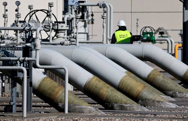FOTO DE ARCHIVO: Tuberías en las instalaciones de aterrizaje del gasoducto Nord Stream 1 en Lubmin