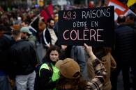 Foto del jueves de una manifestación en Nantes contra la reforma de las pensiones en Francia