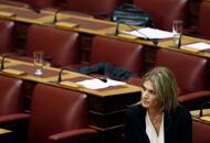 La ex diputada europea Eva Kaili en el Parlamento de Atenas