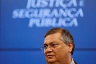 El ministro de Justicia de Brasil, Flavio Dino, ofrece una rueda de prensa en Brasilia
