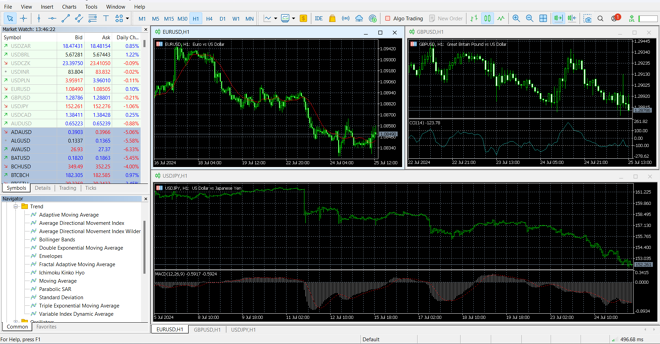 Panel principal de MetaTrader 5