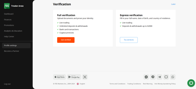 Verificación en FBS