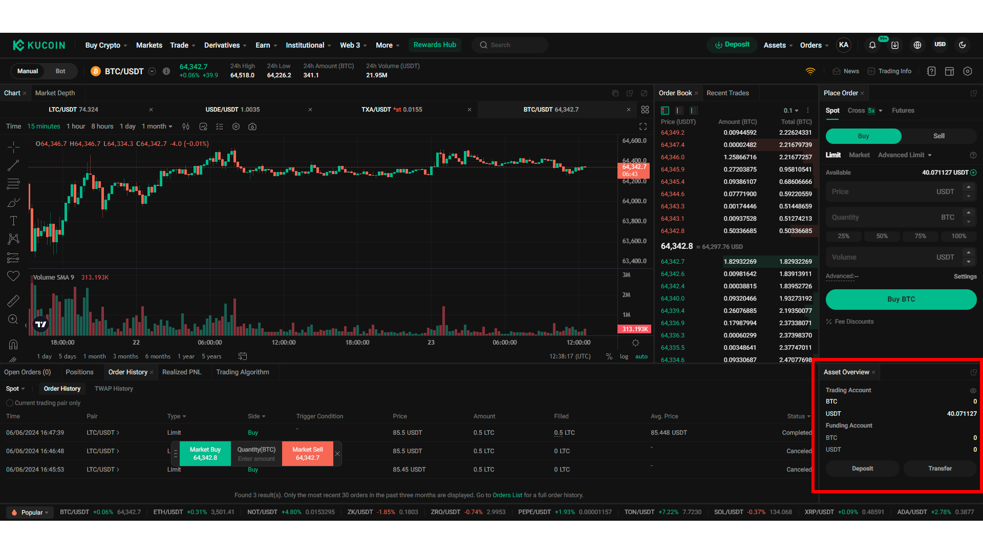 Nell’interfaccia di trading, c’è una sezione che mostra su quale conto sono presenti i tuoi fondi