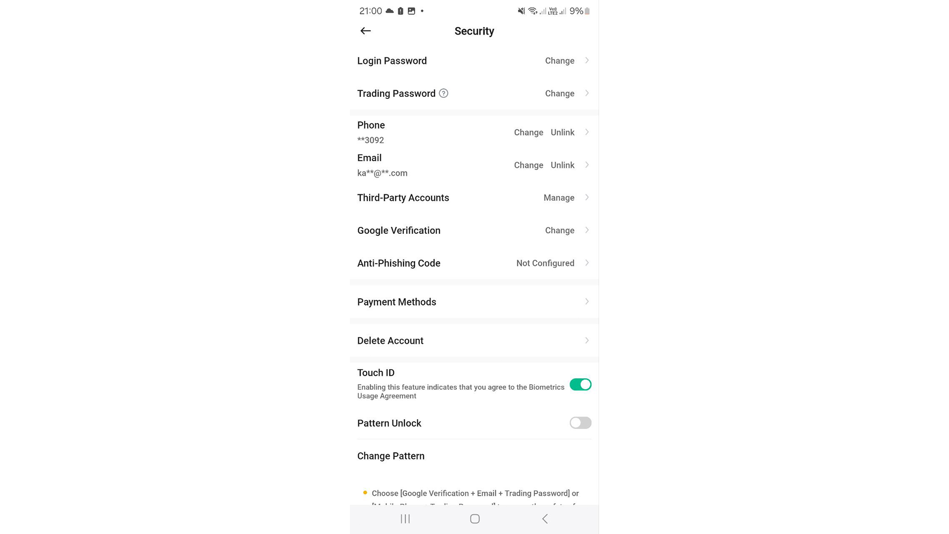 KuCoin Mobile offre vari metodi per proteggere i propri asset