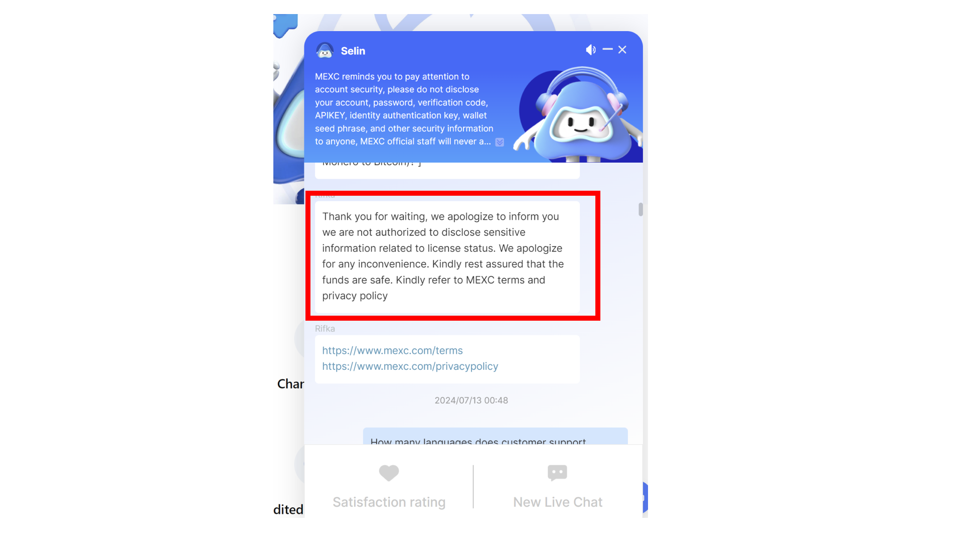 Test del Servizio Clienti